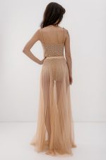 TULL SKIRT IN PLEATED MESH NUDE - Image 4