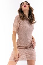 SEQUENCED DRESS ROSEGOLD