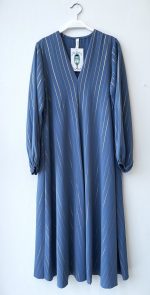 GOLD STRIPE LOOSE FIT DRESS BLUE