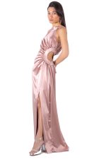 ERATO MAXI SATIN DRESS DUSTY PINK