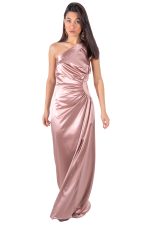 ERATO MAXI SATIN DRESS DUSTY PINK - Image 2
