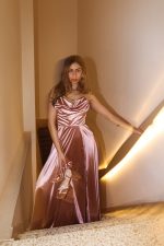 MONA SATIN  MAXI DRESS BLUSH