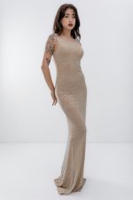 CRYSTAL EMBELLISHED DRESS NUDE