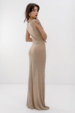 CRYSTAL EMBELLISHED DRESS NUDE - Image 2
