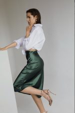 SATIN SKIRT GREEN - Image 2