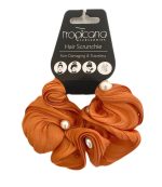 HAIR SCRUNCHY WITH PEARLS ORANGE