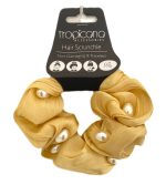 HAIR SCRUNCHY WITH PEARLS YELLOW