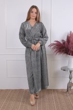 MAXI  METALIC SHIMMER DRESS GREY