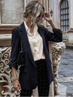 SATIN STYLE FABRIC SHIRT IN CHAMPAIGN BEIGE - Image 5