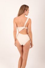 ONEPIECE ONE SHOULDER WITH CUTOUTS BEIGE - Image 4