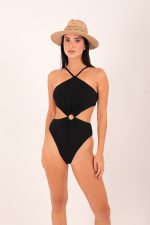 ONEPIECE HALTERNECK WITH CUTOUTS BLACK - Image 2