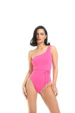 FUSCIA ONE PIECE ONE-SHOULDER WITH STRING BELT - Image 3