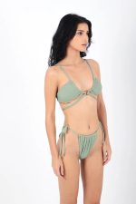 TOP TRIANGLE WITH TIE UNDER BUST SHIRRED MINT - Image 2