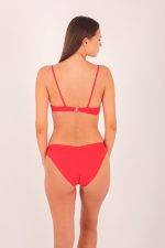 BOTTOM V HIGH LEG RED