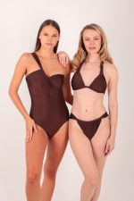 TOP TRIANGLE WITH COMBS SHINY BROWN - Image 6