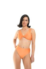 SHINY ORANGE TOP BRALETTE WITH KNOT