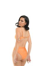 SHINY ORANGE TOP BRALETTE WITH KNOT - Image 2
