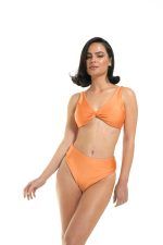SHINY ORANGE TOP BRALETTE WITH KNOT - Image 3