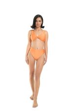 SHINY ORANGE TOP BRALETTE WITH KNOT - Image 4
