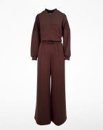 Lily Front Zip Sweatshirt Brown - Image 5