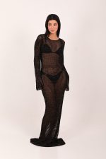DAISY CROCHET DRESS BLACK - Image 2