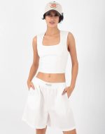 RHEA COTTON CROP TOP WHITE