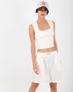 RHEA COTTON CROP TOP WHITE - Image 2