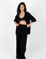 DORIS CRINKLE SHIRT BLACK - Image 4
