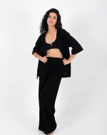 DORIS CRINKLE SHIRT BLACK - Image 5