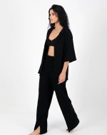 DORIS CRINKLE SHIRT BLACK - Image 6