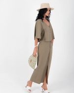 FREYA LINEN TOP KHAKI - Image 5