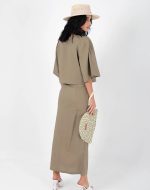 FREYA LINEN TOP KHAKI - Image 6