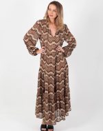 AQUANTA MAXI KAFTAN DRESS BROWN