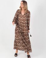 AQUANTA MAXI KAFTAN DRESS BROWN - Image 3