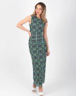 TULL MIDI DRESS TURTLE PRINT GREEN