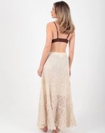 MERIBELLA CROCHET MAXI SKIRT BEIGE - Image 4