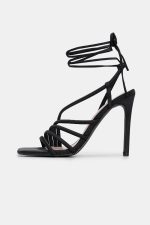 ADEL SATIN HEELS BLACK
