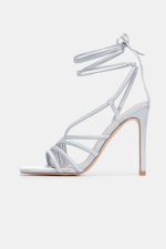 ADEL SATIN HEELS SILVER