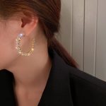 HOOP EARRINGS WITH SILVER NEEDLE CLEAR - Image 2