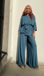 CO-ORDS TOP AND WIDE LEG TROUSERS AZZURRO - Image 5
