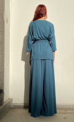 CO-ORDS TOP AND WIDE LEG TROUSERS AZZURRO - Image 6
