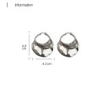 IRREGULAR SHAPE HOOP EARRINGS SILVER - Image 3