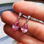 CUBIC ZIRCON EARRINGS PINK