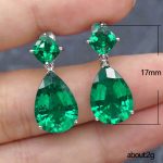 CRYSTAL EARRINGS GREEN - Image 2