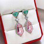 CRYSTAL EARRINGS PINK - Image 4