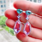 CRYSTAL EARRINGS PINK - Image 5