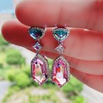 CRYSTAL EARRINGS PINK - Image 6