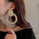 DIAMANTE EARRINGS GOLD - Image 2