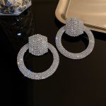 DIAMANTE EARRINGS SILVER