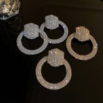 DIAMANTE EARRINGS SILVER - Image 4